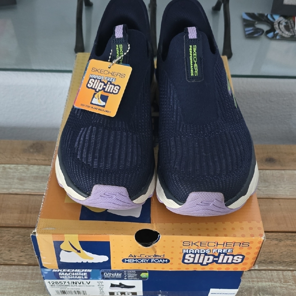 Skechers Blue and Purple Slip-On Sneakers